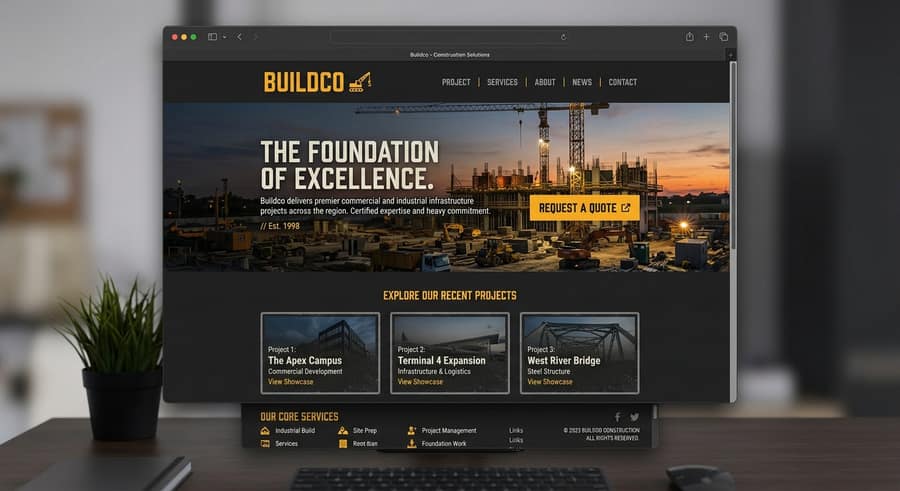 Construction website concept
